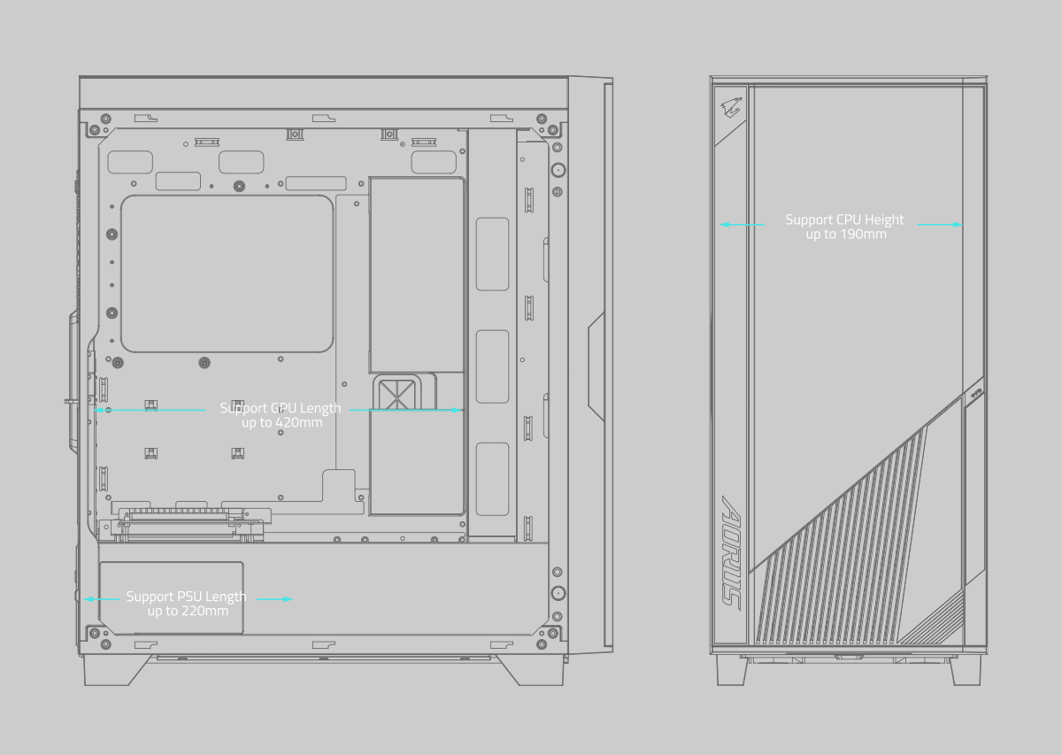 AORUS C500 GLASS Gaming Case